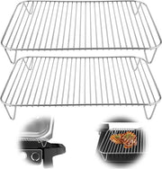 Grillrek per Barbecue con Strato Antifiamma e Roker Compatibile - Acciaio Inossidabile - 2 Pezzi
