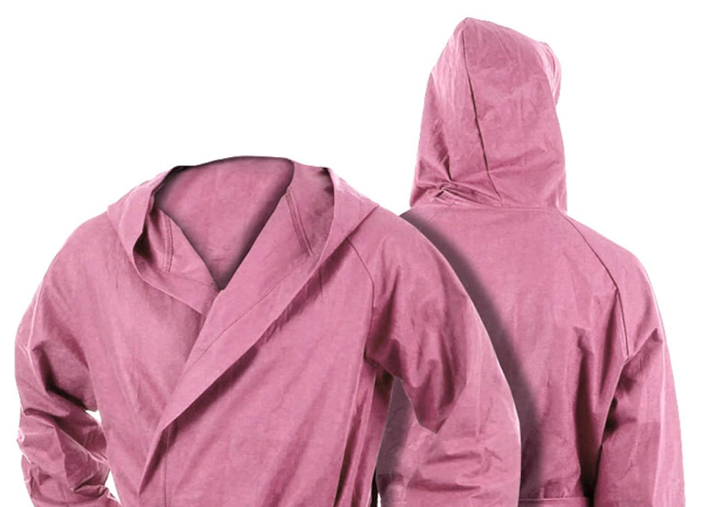 Accappatoio Con Cappuccio In Microfibra Taglia Bambino In Tinta Unita - 4-6 - Rosa