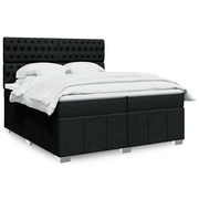 Giroletto a Molle con Materasso Nero 200x200 cm in Tessuto 3294084
