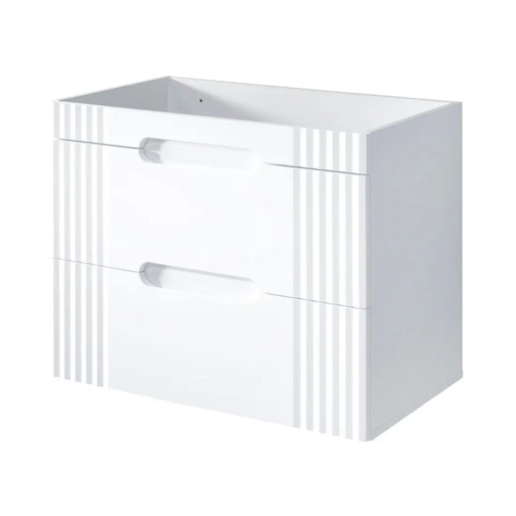 Set da bagno FIDJI: mobile sottolavabo 80cm + lavabo da incasso bianco + sifone + piedi