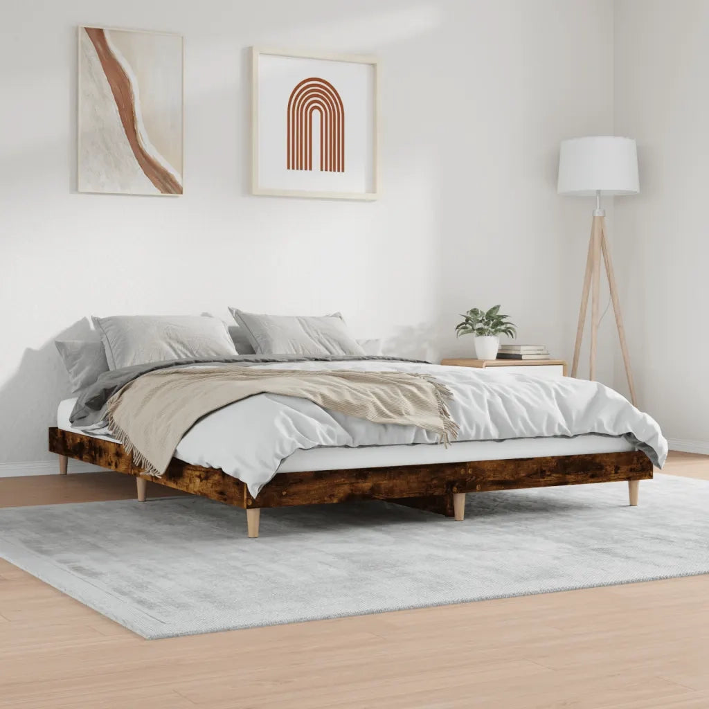Giroletto senza Materasso Rovere Fumo 200x200 cm in Truciolato 832010
