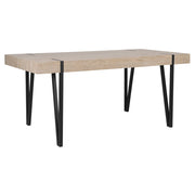 Tavolo da pranzo leggero piano in legno gambe a forcella in metallo Nero 150 x 90 cm stile industriale rettangolare