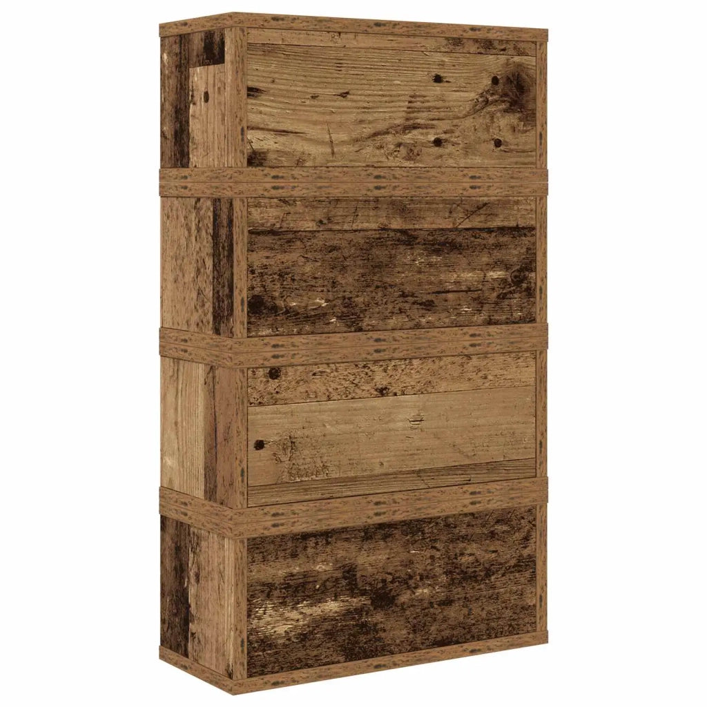 Rack per Stoccaggio CD 4 pz Legno antico 40 x 17 x 17 cm 8012726