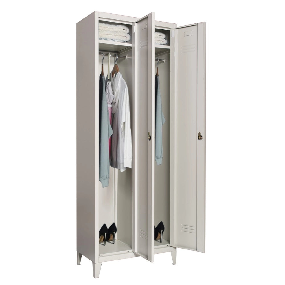Armadio in Metallo Verniciato 2 Ante Spogliatoio con Ripiano Superiore 66X36X180cm