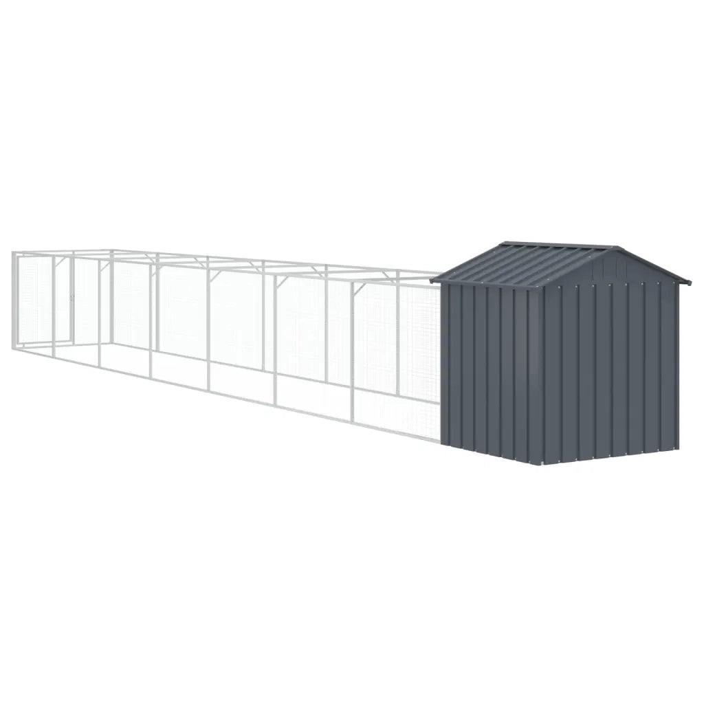 Casetta Cani con Tetto Antracite 117x813x123 cm Acciaio Zincato 3189061