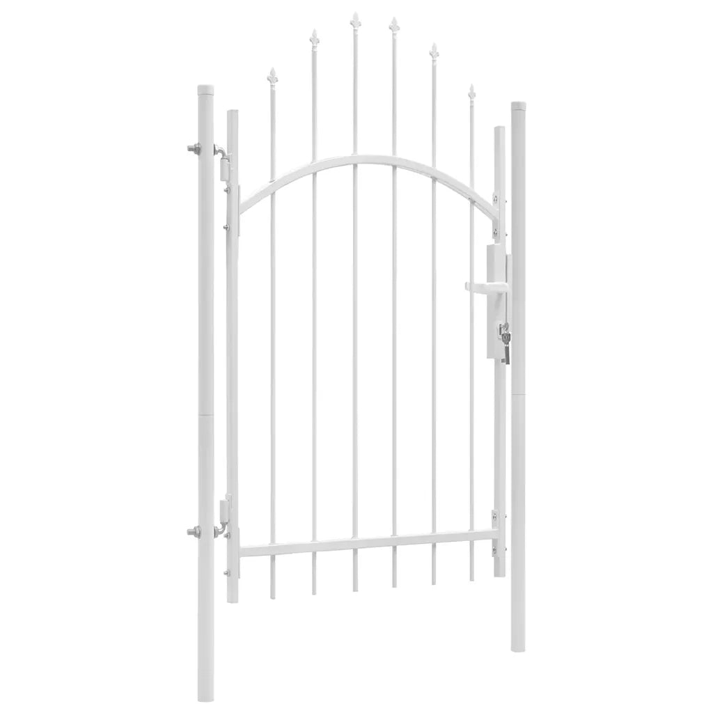 Cancello da giardino Woerden in acciaio 1x2,45 m Bianco 143067