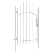 Cancello da giardino Woerden in acciaio 1x2,45 m Bianco 143067