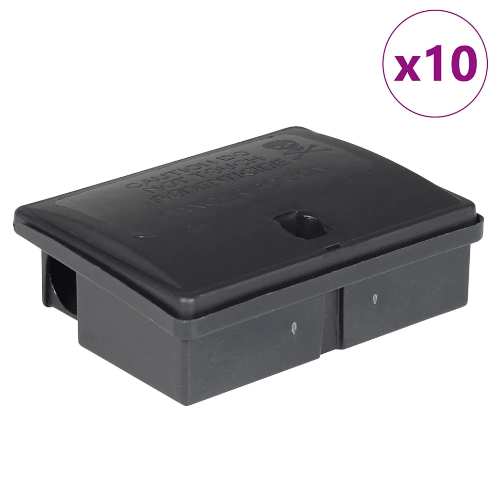 vidaXL Trappole per Topi 10 pz Nere 13x10x4 cm