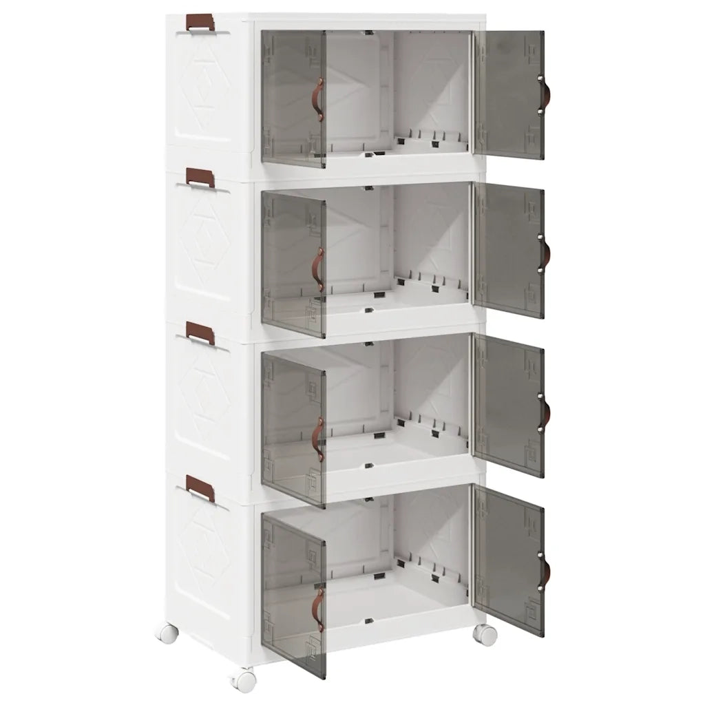 Scatola Portaoggetti con Ruote 4 Livelli 75 L 64x40x141,5 cm 4012372