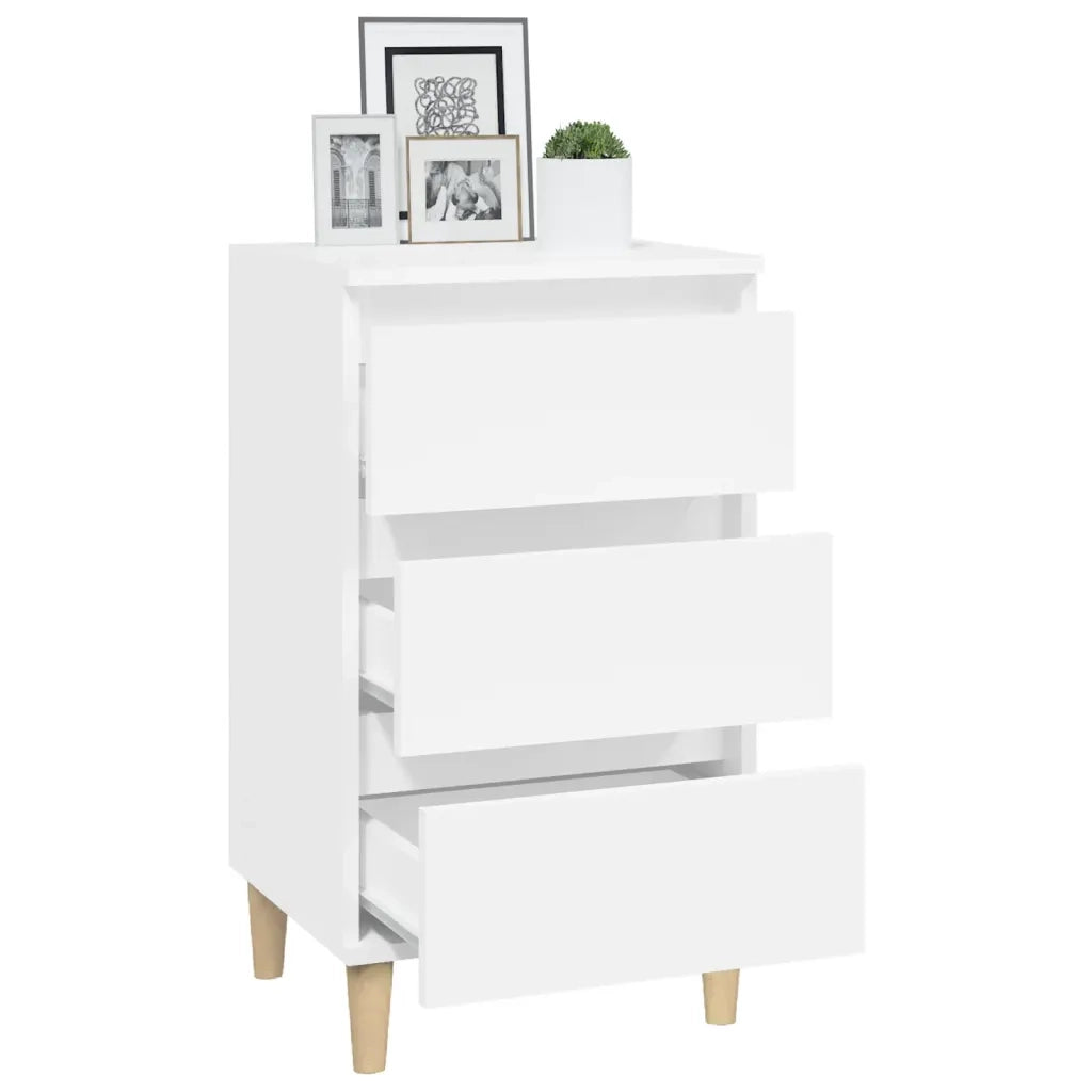 Comodino Bianco 40x35x70 cm in Legno Multistrato 819660
