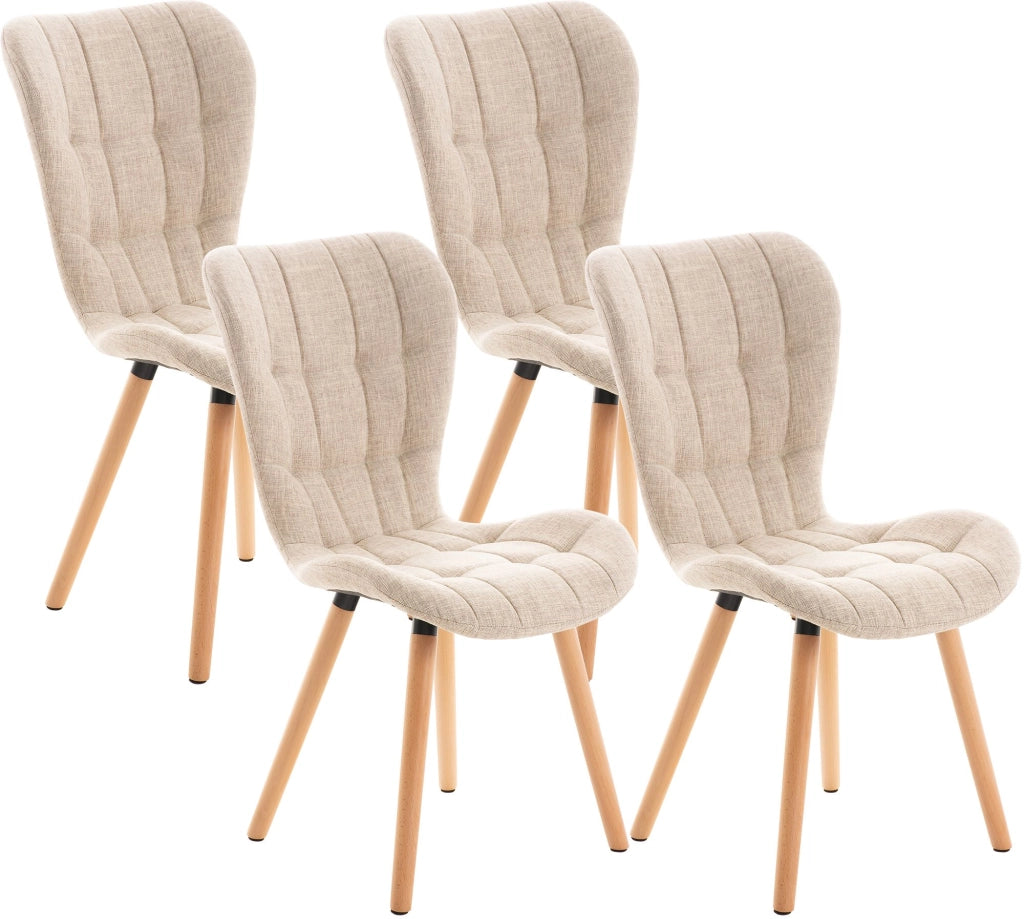 Set di 4 sedie Elda tessuto naturale 2