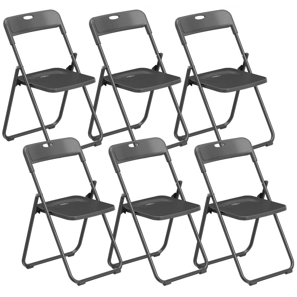 Set di 6 Sedie Pieghevoli ¨C Zephmum ¨C Plastica, Nero, 48.5x47x75 cm