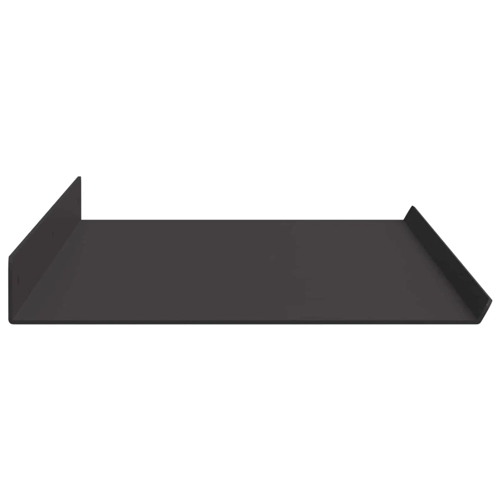 Mensola sospesa 4 pcs Nero 80 x 18 x 2,5 cm Acciaio 8004033