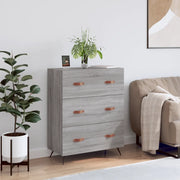 vidaXL Cassettiera Grigio Sonoma 69,5x34x90 cm in Legno Multistrato