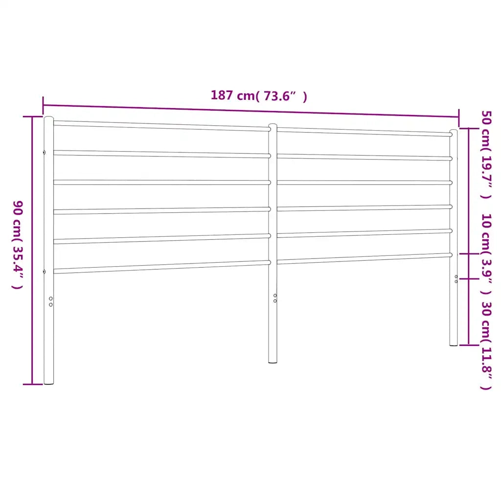 Testiera | Testata di Ricambio in Metallo Bianco 180 cm