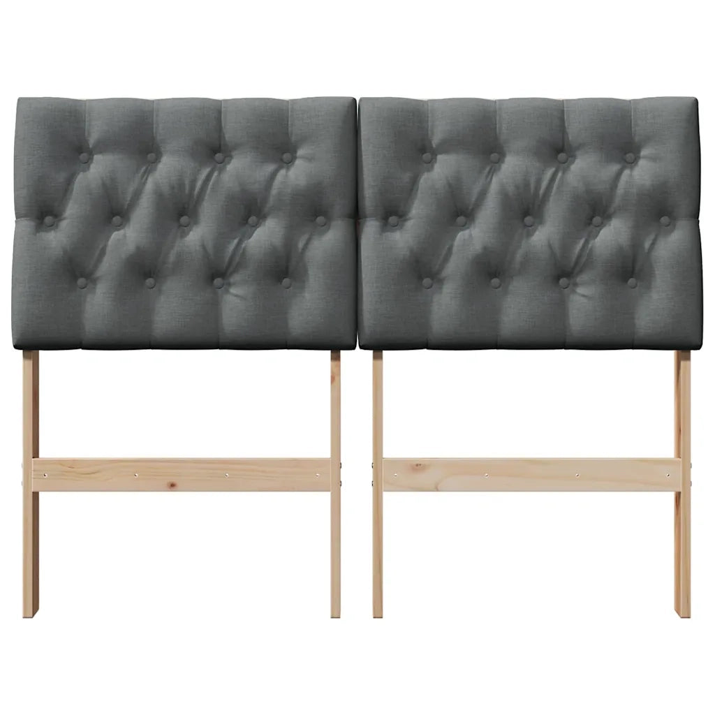 Testiera imbottita Grigio scuro 120 cm Pino massello