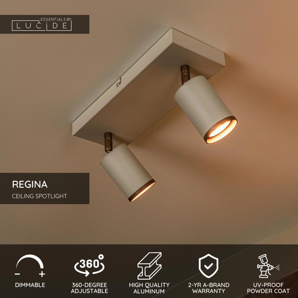 Faretto soffitto REGINA 2xGU10 taupe alluminio Lucide