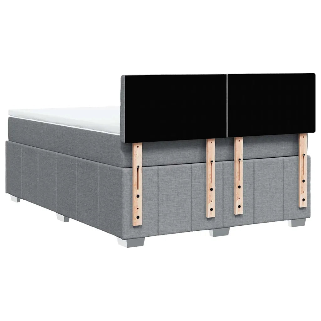 Giroletto a Molle con Materasso Grigio Chiaro 140x200cm Tessuto