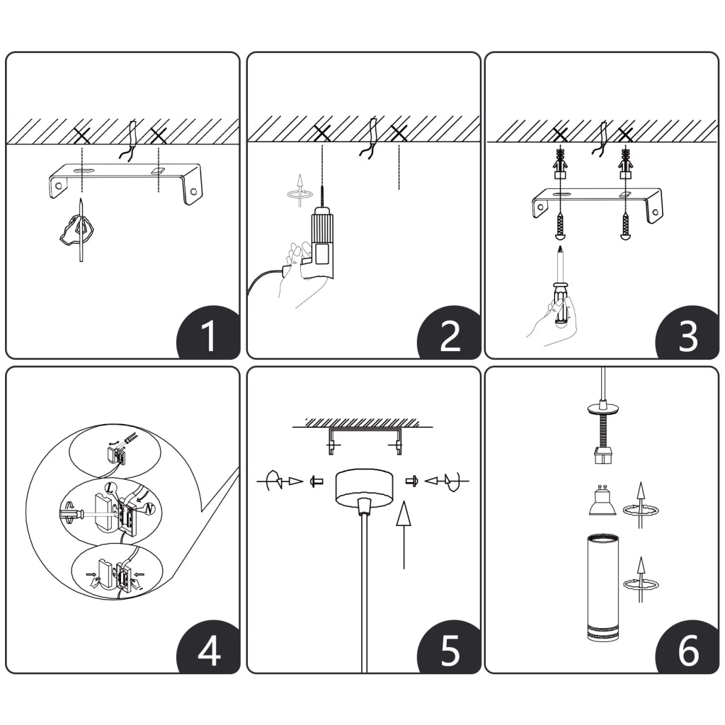 Lampada a sospensione ZMH GU10 Cilindro 1 luce bianco moderno per cucina Camera da letto Soggiorno