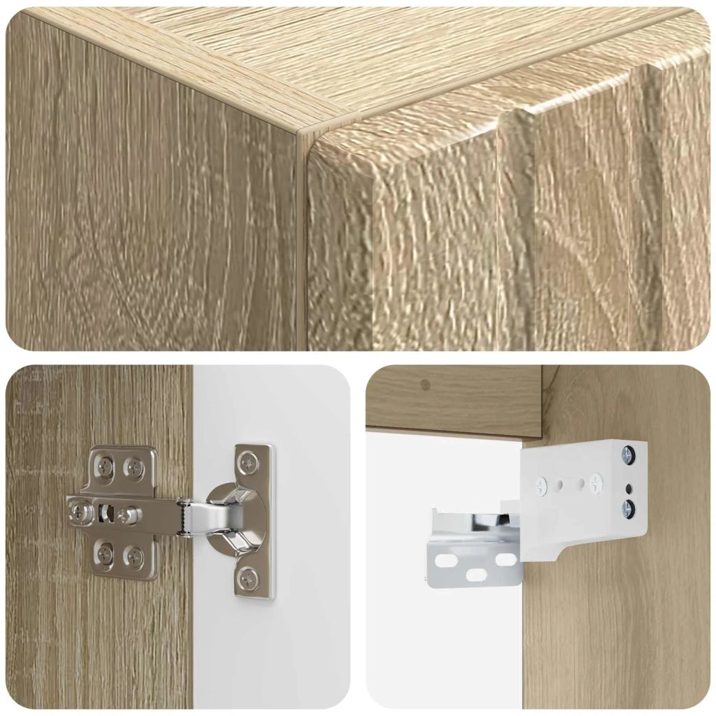 Mobiletto da Bagno a Muro Rovere Sonoma 33 x 34,5 x 100 cm