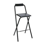 Sedia da Bar Pieghevole "Louna" Nera ‚Äì 98 cm