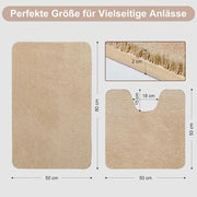 Set di bagno 2 pezzi con tessuto morbido 50x80 cm e 50x50 cm tappeto per bagno in materiale assorbente e antiscivolo