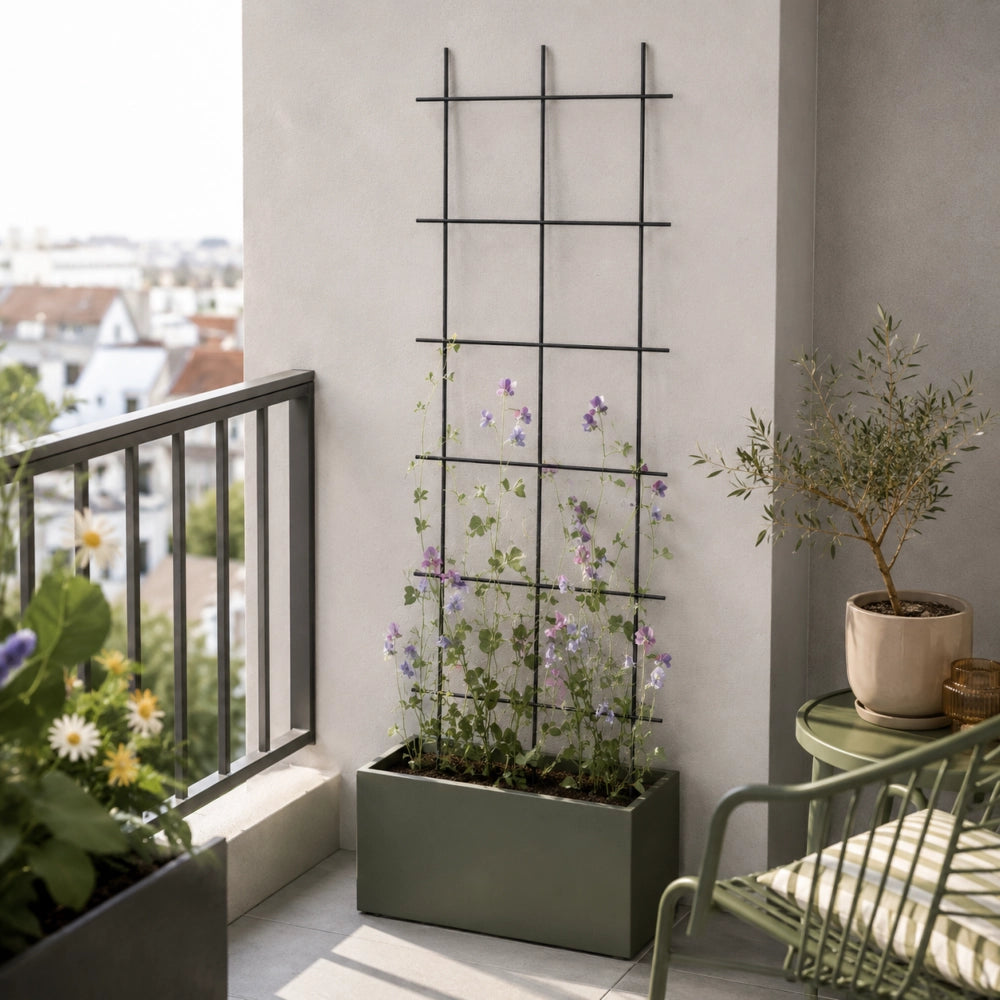 Traliccio da giardino in metallo KADAX per piante, fiori, scala per rampicanti, 45x150 cm, robusto