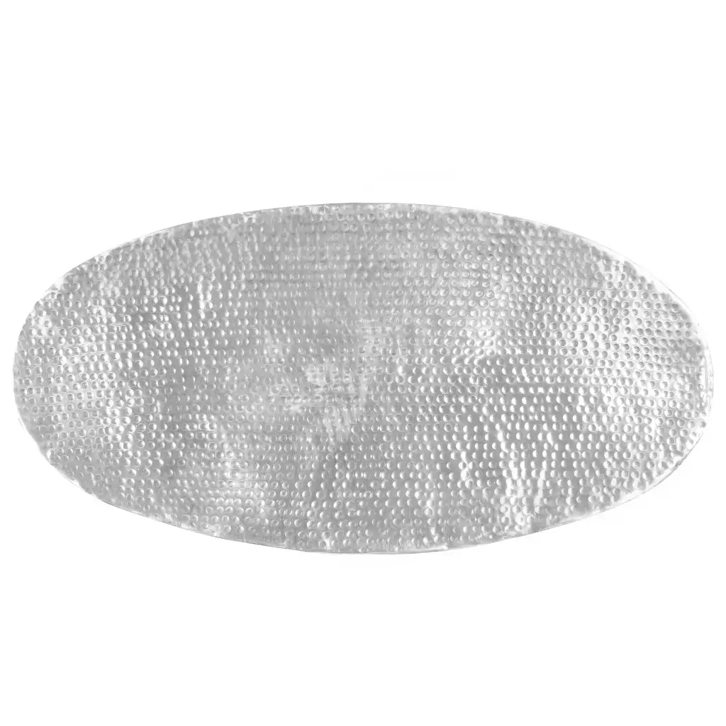 Tavolino da Salotto 100x50x28cm Argento in Alluminio Martellato 246506
