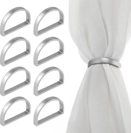 Servetringhe d'argento - eleganti anelli di metallo per servizio - decorazione da tavola per San Valentino, Natale e Capodanno - set da 8
