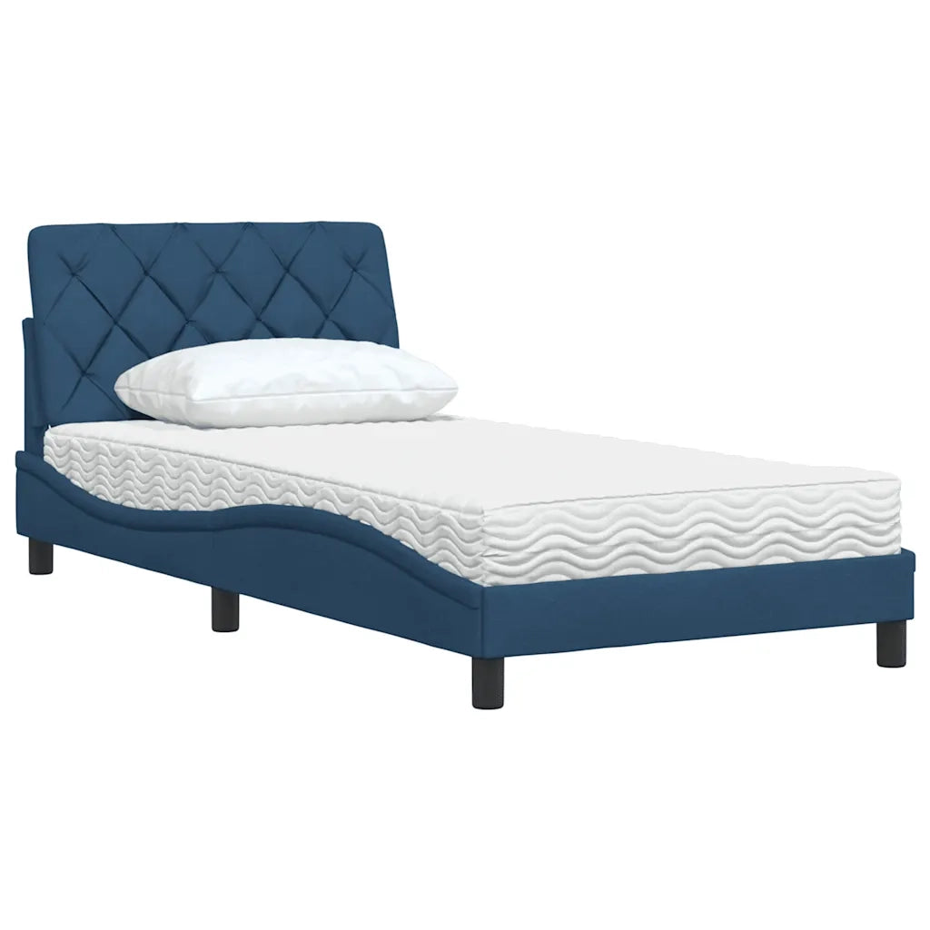 Letto con Materasso Blu 100x200 cm in Tessuto 3310726