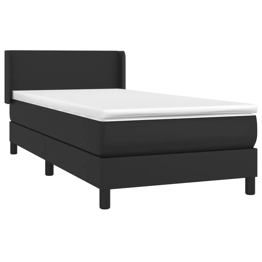 Giroletto a Molle con Materasso Nero 90x190 cm in Similpelle 3130631