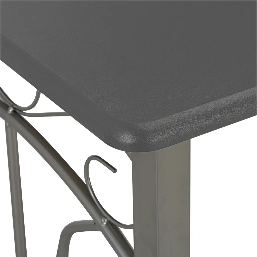 Set da Bar 3 pz in Legno e Acciaio Antracite 284397