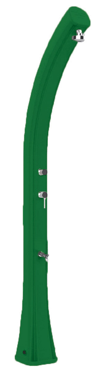 Doccia Solare da Giardino 44L Miscelatore e Lavapiedi e Temporizzatore Arkema Happy XL Verde Scuro