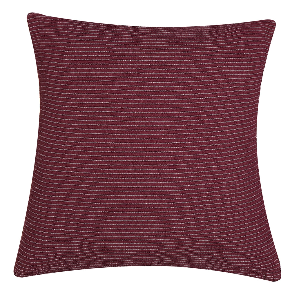 Cuscino Decorativo Righe Rosse Bottoni Quadrati 45 x 45 cm Modern Décor Campanula