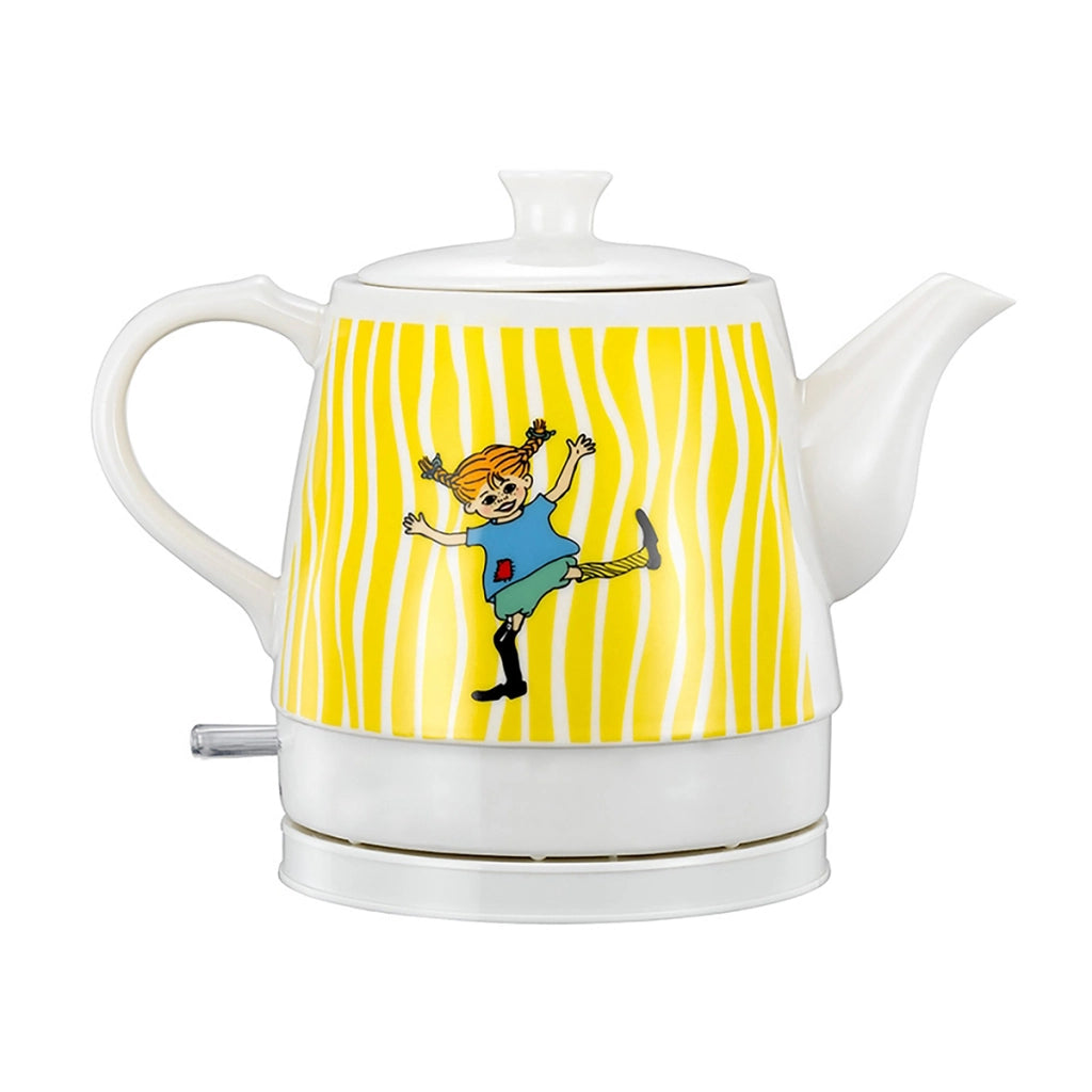 Bollitore in Ceramica 0,8L 1750W con Spegnimento Automatico dal Design Happy Pippi Bianco / Giallo Pippi
