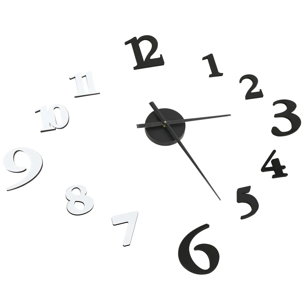 Orologio da Parete 3D Design Moderno Nero e Bianco 100 cm XXL 325150