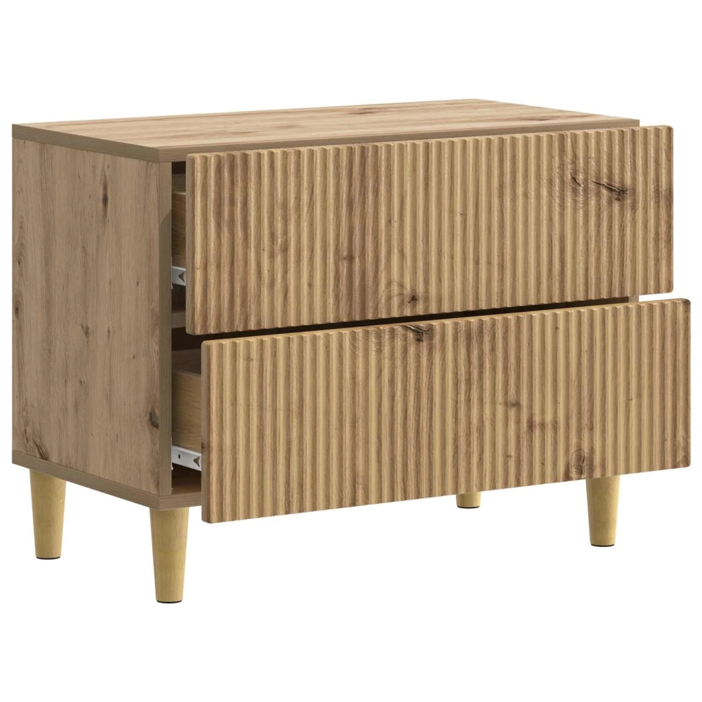 Comodino | Armadio da Notte | Mobiletto da notte Rovere Artigianale 62 x 34,5 x 48 cm