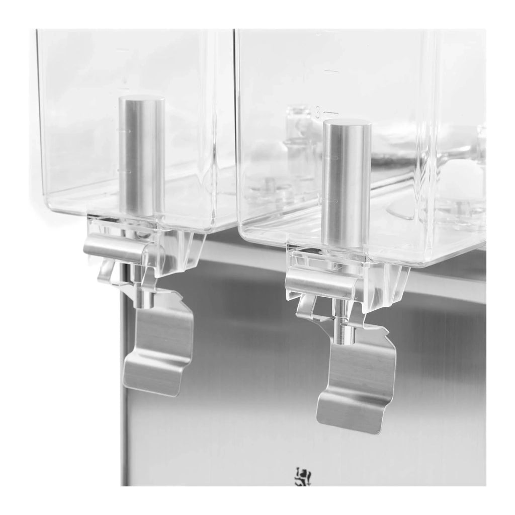 Distributore di bevande refrigerato 2 x 10 litri fontana di succhi con rubinetto (capacità: 2 x 10 litri potenza: 290 watt funzioni: refrigerazione agitazione) 14_0005302