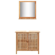 Mobiletto per Lavello con Specchio in Legno Massello di Noce  cod mxl 31352
