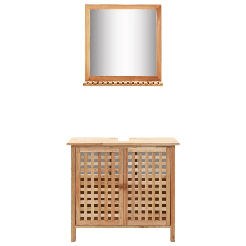 Mobiletto per Lavello con Specchio in Legno Massello di Noce  cod mxl 31352