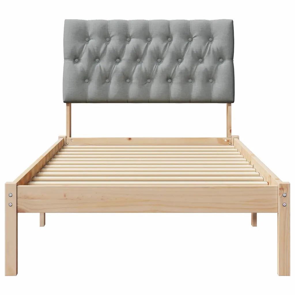 Letto con Testiera Rivestita con testiera Marrone 75 x 190 cm 878859