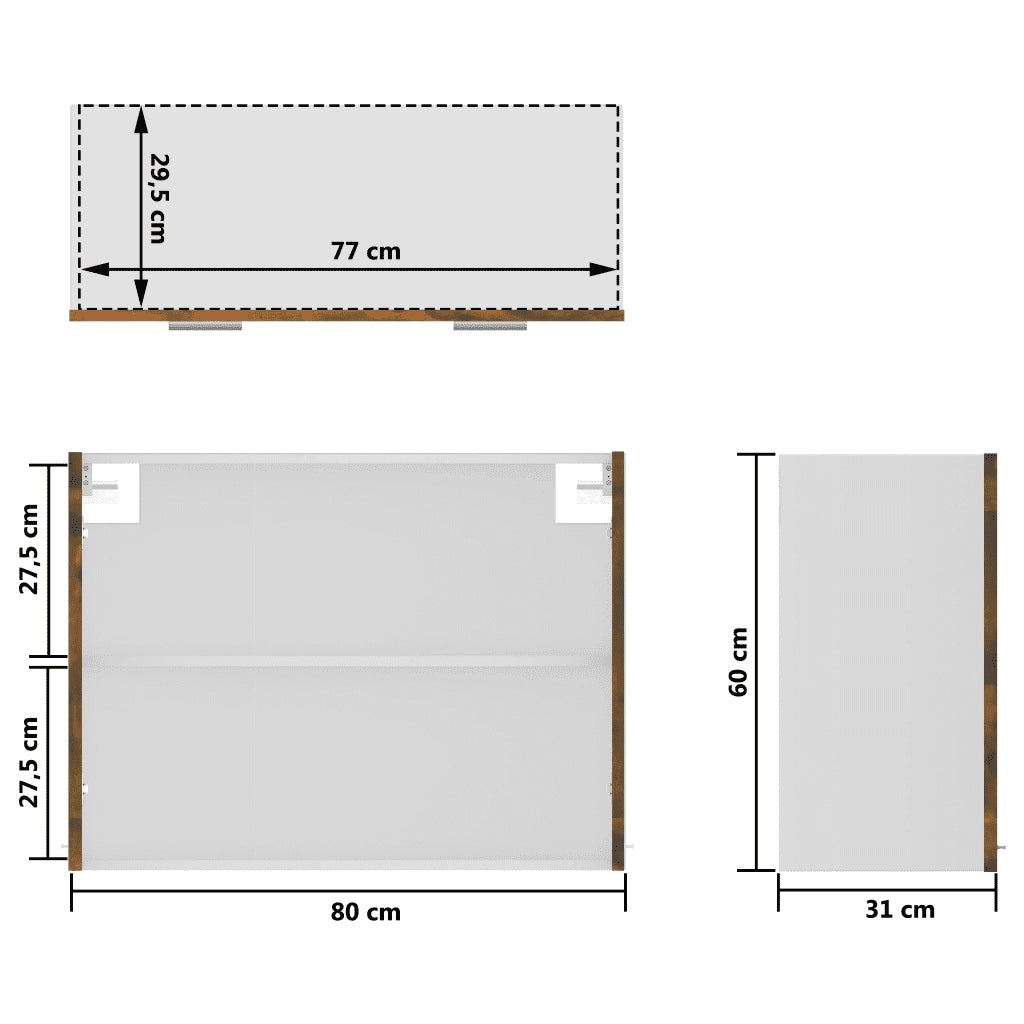 Mobile Pensile “Lyon” Rovere Fumo 80x31x60 cm 815594
