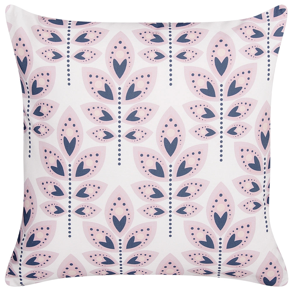 Set di 2 cuscini da giardino in poliestere beige 45 x 45 cm Cuscino da lancio rettangolare con motivo a foglia dal design moderno