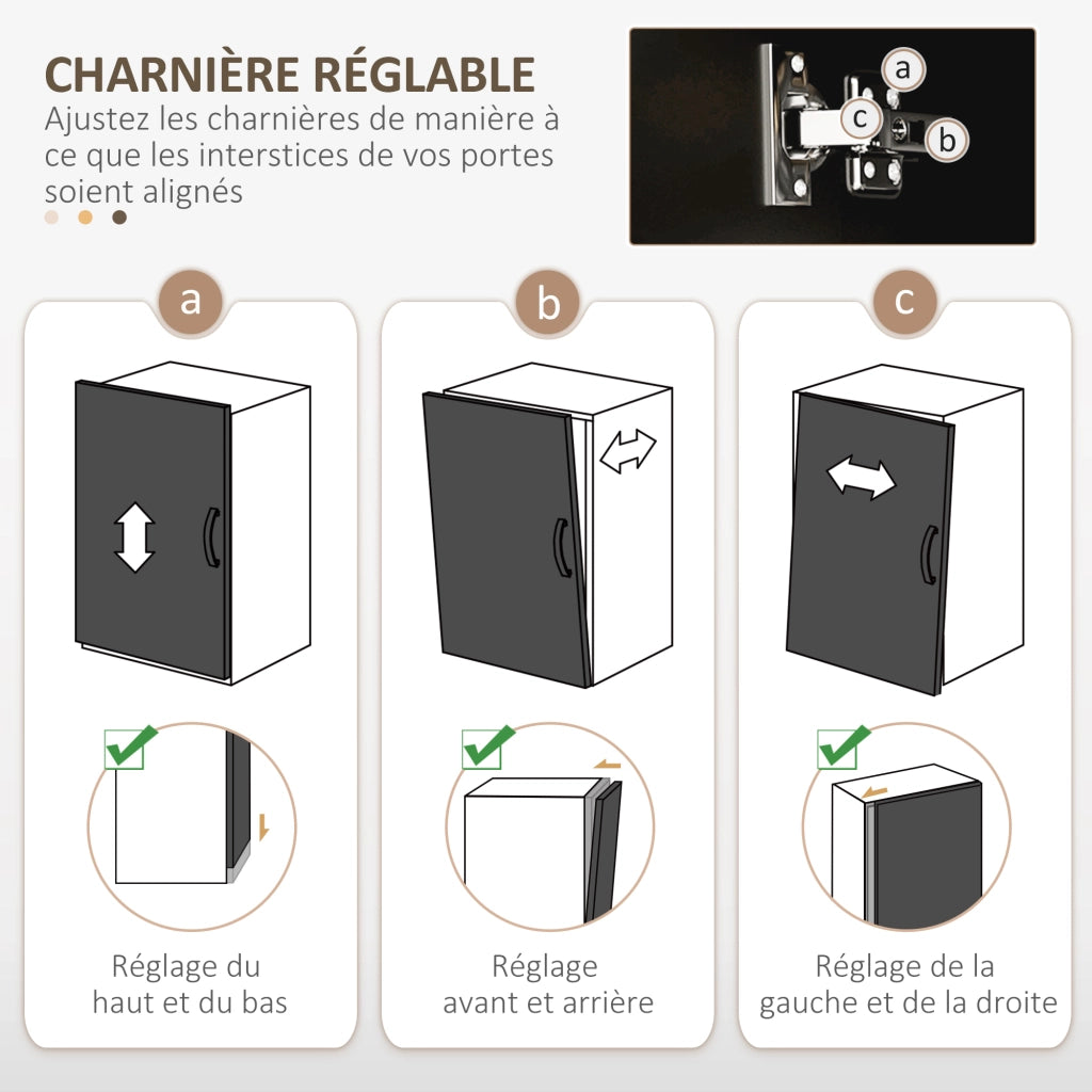 Armadio Cucina 4 Ante 3 Cassetti Ripiano ¨C Zephmum ¨C Nero 89x39.5x168 cm