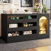 Com?? - Xylo - 6 cassetti LED nero 40x120x77.5cm moderno