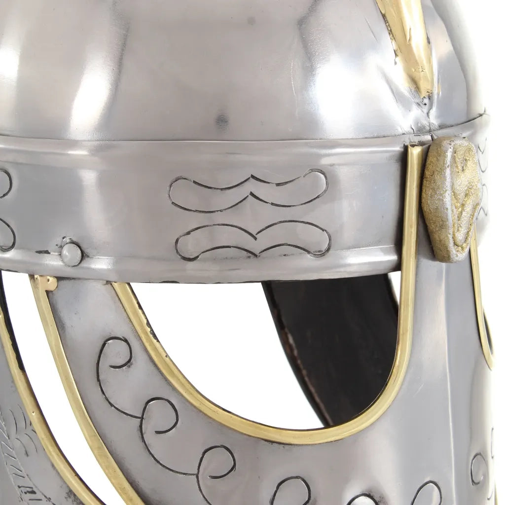 Elmo Beowulf Antico Replica LARP Argento in Acciaio CFW2037082
