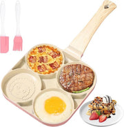 Piatto a specchio 4-gaats con trattamento antiscivolo e design cartoon per omelette e pancakes - Adatto per induzione e gas