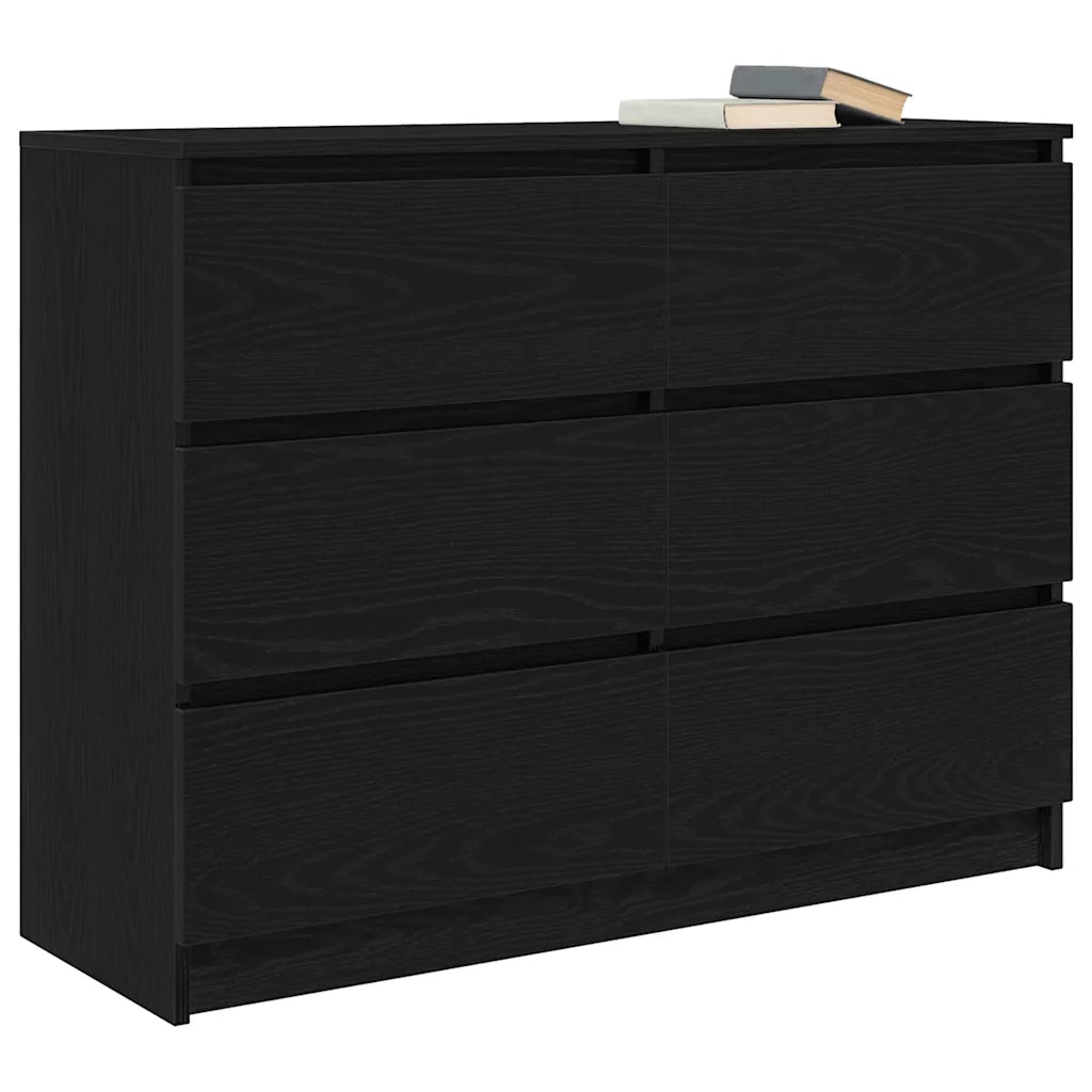 Credenza Rovere Nero 100x35x76 cm in Legno Multistrato 3328499