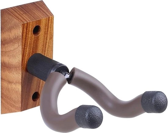 Supporto Chitarra a Parete per Chitarre Acustiche, Elettriche e Basso - Solida Maniglia a U con Base in Legno di Lusso