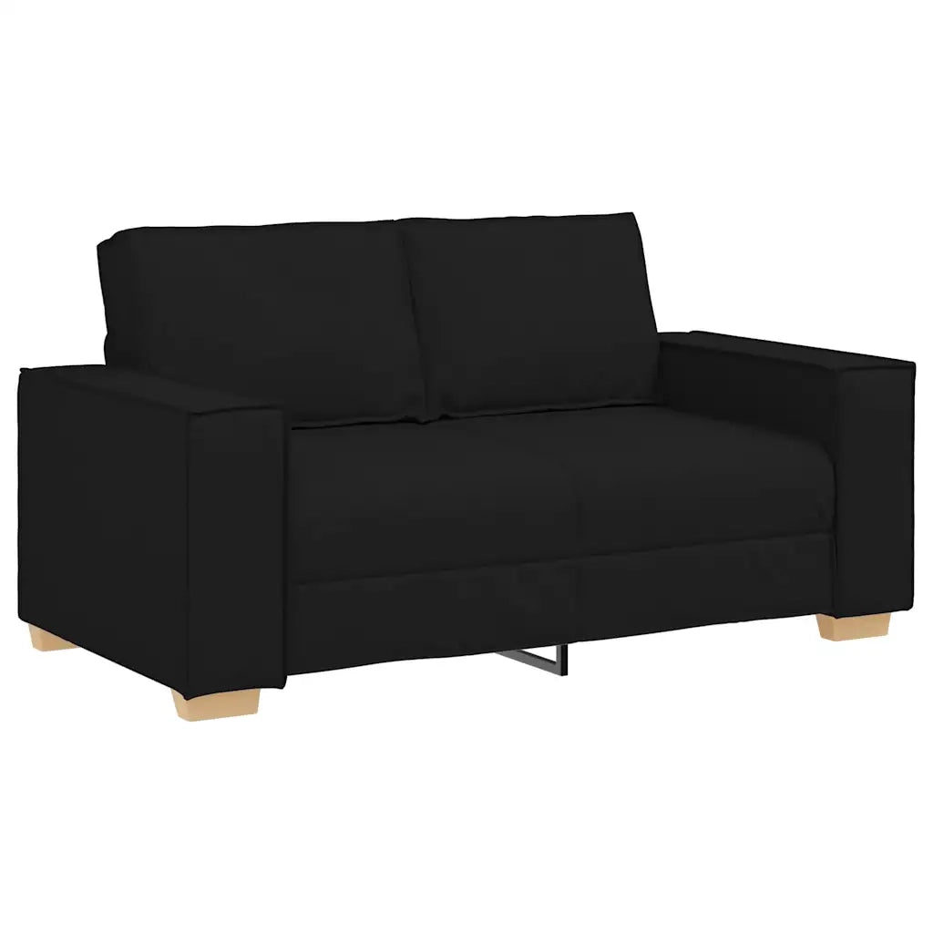 Divano a 2 posti Nero 120 cm Tessuto